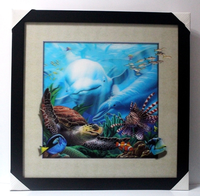 40 X 40cm Foto 3D Lenticolare Flip Picture all'ingrosso / Stampa 3D Lenticolare su misura Cartello 3D Foto Lenticolare con animale