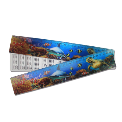 Ingrosso 3D Lenticular Printing Plastic Ruler Lenticular Printing Ruler Accetta Disegno di taglia personalizzata