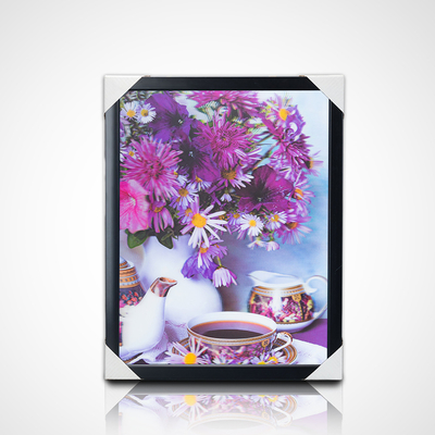 Al dettaglio Vernici murali PET 40*30cm 3D 5D Animali lenticolari Immagine del mondo con cornice nera per la decorazione del soggiorno