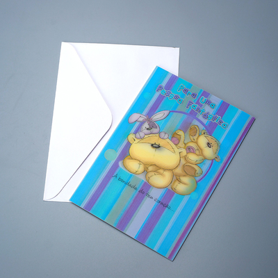 Nuovo Stile Stampa 3D Lenticolare Carta di Auguri Lenticolare