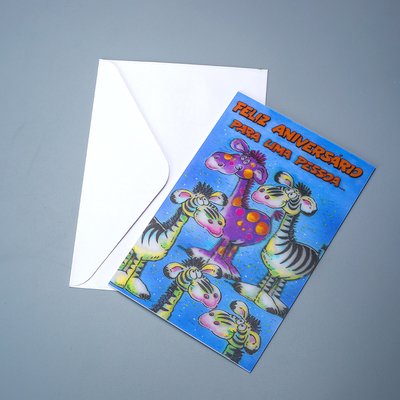 Nuovo Stile Stampa 3D Lenticolare Carta di Auguri Lenticolare