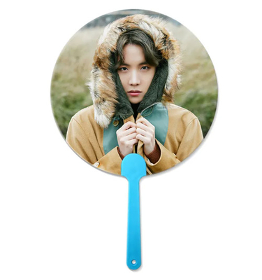 Animazione 3D Lenticolare personalizzata Korea KPOP Idol Flip 3d Ventilatore a mano trasparente Tessuto Ventilatore a mano per regali Set