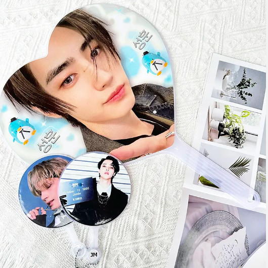 Japanese Korean Idol Group Fan Concert DIY Produzione Plastic Love King Circondare le stelle Design Fan